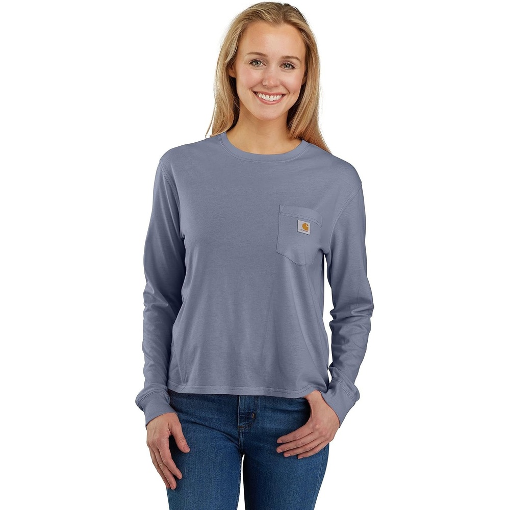 image:imageCarhartt Womens Tencel Fiber Series Loose Fit LongSleeve Pocket TShirtWisteria