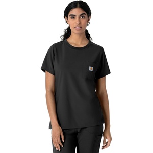 Carhartt Force Cross-Flex Women’s Crew Neck Scrub Top(Black)