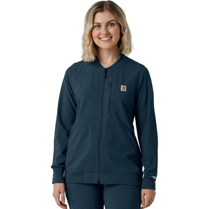 Carhartt Force Cross-Flex Women’s Lightweight Scrub Jacket(Navy)