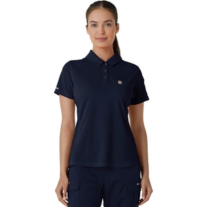 Carhartt Rugged Flex RSCU Women’s Lightweight Short Sleeve Polo Scrub Top(Dark Navy)