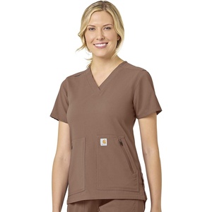 Carhartt Scrubs C12237 Women’s Rugged Flex® Modern Fit 4-Pocket V-Neck(Nutmeg)