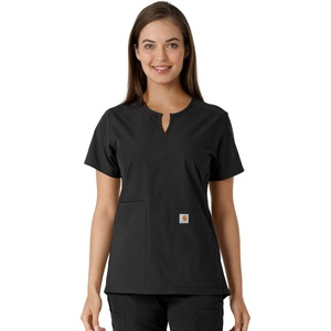 Carhartt Scrubs C12413 Women’s Force® Essentials Modern Fit Notch Neck(Black)