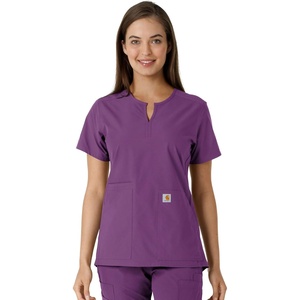 Carhartt Scrubs C12413 Women’s Force® Essentials Modern Fit Notch Neck(Eggplant)