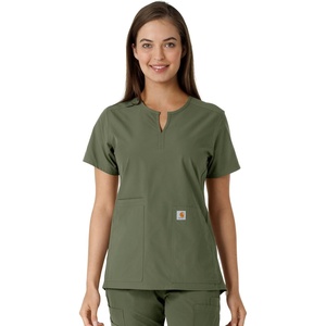 Carhartt Scrubs C12413 Women’s Force® Essentials Modern Fit Notch Neck(Olive)