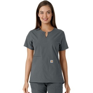 Carhartt Scrubs C12413 Women’s Force® Essentials Modern Fit Notch Neck(Pewter)