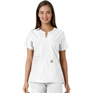 Carhartt Scrubs C12413 Women’s Force® Essentials Modern Fit Notch Neck(White)