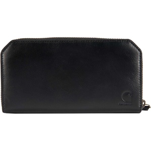 Carhartt Womens Casual Full Grain Leather Wallets, Multiple Card and Cash Compartments for Easy Access(Black (Clutch Wallet))