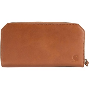 Carhartt Womens Casual Full Grain Leather Wallets, Multiple Card and Cash Compartments for Easy Access(Brown (Clutch Wallet))