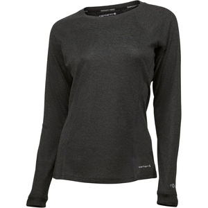 Carhartt Women’s Force Midweight Stretch Base Layer Crewneck(Black Heather)