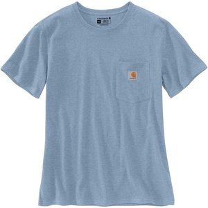 Carhartt Women’s Iconic WK87 Pocket T-Shirt Closeout(Alpine Blue Heather)