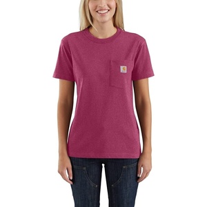 Carhartt Women’s Iconic WK87 Pocket T-Shirt Closeout(Beet Red Heather)
