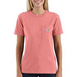 Carhartt Women’s Iconic WK87 Pocket T-Shirt Closeout(Coral Haze Heather)