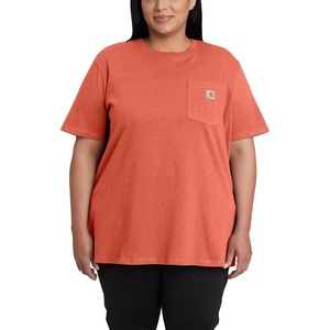 Carhartt Women’s Iconic WK87 Pocket T-Shirt Closeout(Earthen Clay Heather)