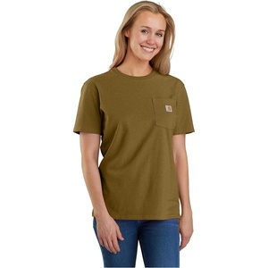 Carhartt Women’s Iconic WK87 Pocket T-Shirt Closeout(Golden Grass Heather)