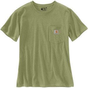 Carhartt Women’s Iconic WK87 Pocket T-Shirt Closeout(Green Olive Heather)
