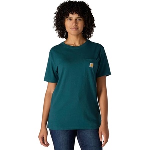 Carhartt Women’s Iconic WK87 Pocket T-Shirt Closeout(Greenstone)