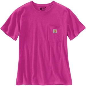 Carhartt Women’s Iconic WK87 Pocket T-Shirt Closeout(Magenta Agate Heather)