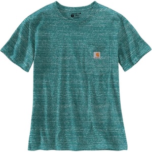 Carhartt Women’s Iconic WK87 Pocket T-Shirt Closeout(Tidal Snow Heather)