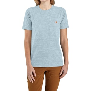 Carhartt Women’s Iconic WK87 Pocket T-Shirt Closeout(Tourmaline Snow Heather)