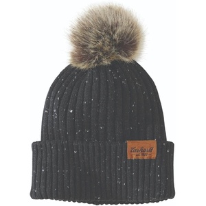 Carhartt Women’s Knit Faux Fur Pom-pom Beanie(Black Nep)