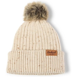 Carhartt Women’s Knit Faux Fur Pom-pom Beanie(Oat Milk Nep)