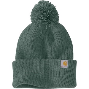 Carhartt Women’s Knit Pom-Pom Cuffed Beanie(Frosted Balsam)