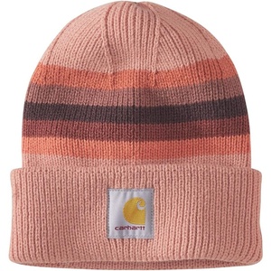 Carhartt Women’s Rib Knit Beanie(Cameo Brown Stripe)