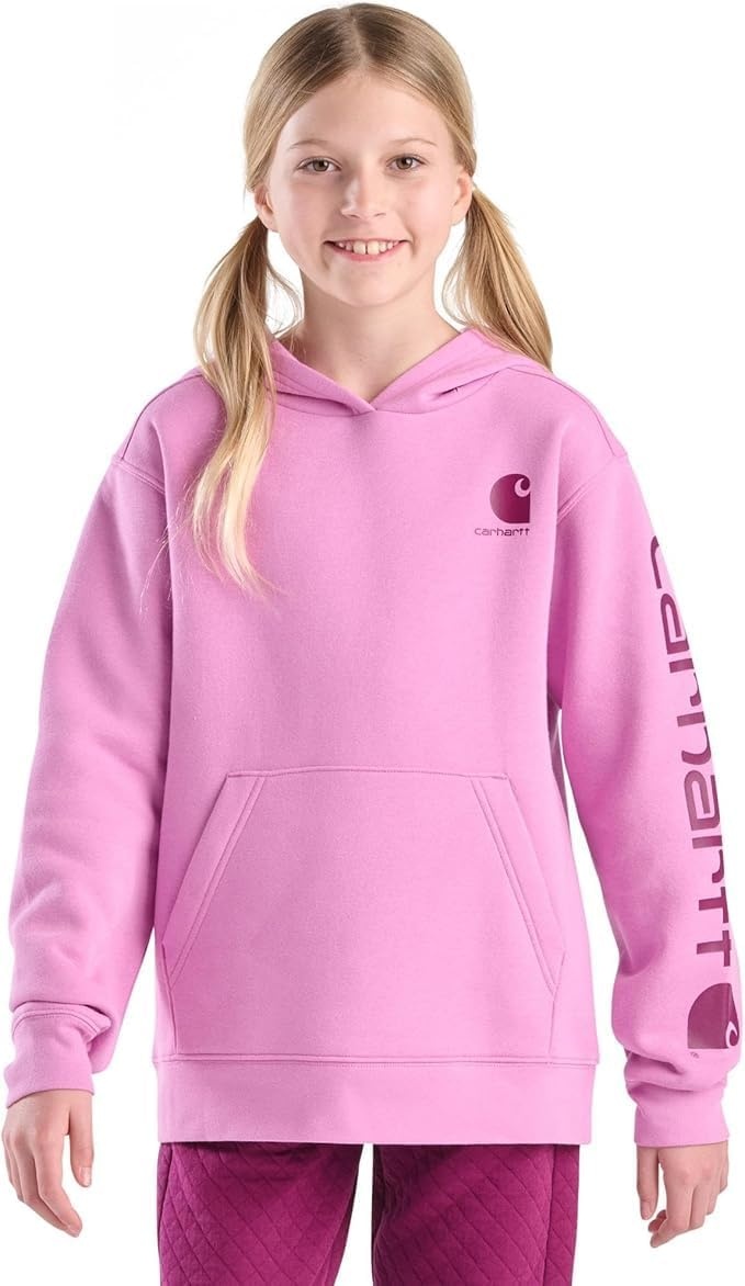 image:imageCarhartt Big Girls Hooded Sweatshirt Crocus PinkPurple Youth Large 12
