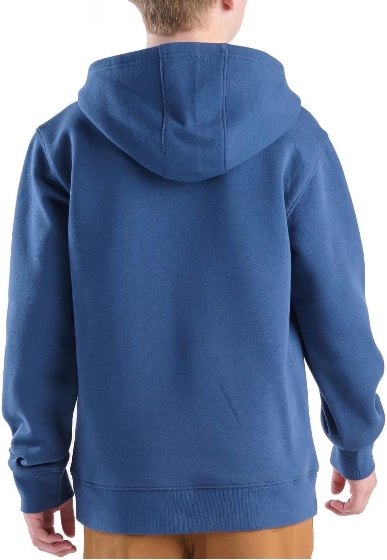 image:imageCarhartt Big Boys Long Sleeve Graphic Hooded Sweatshirt Deep Lagoon Blue Youth Medium 1012