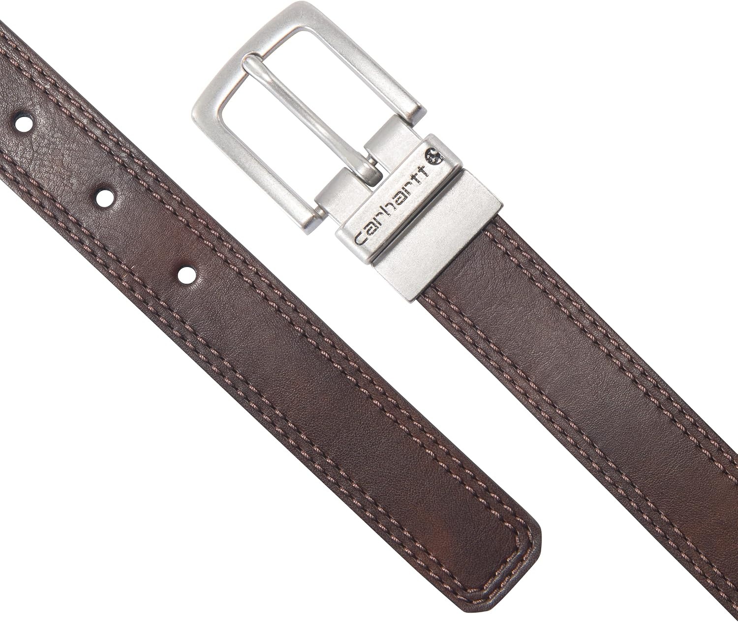 image:imageCarhartt Casual and Rugged Belts for Kids Available in Nylon and Leather StylesVegan Leather Reversible BrownBlack