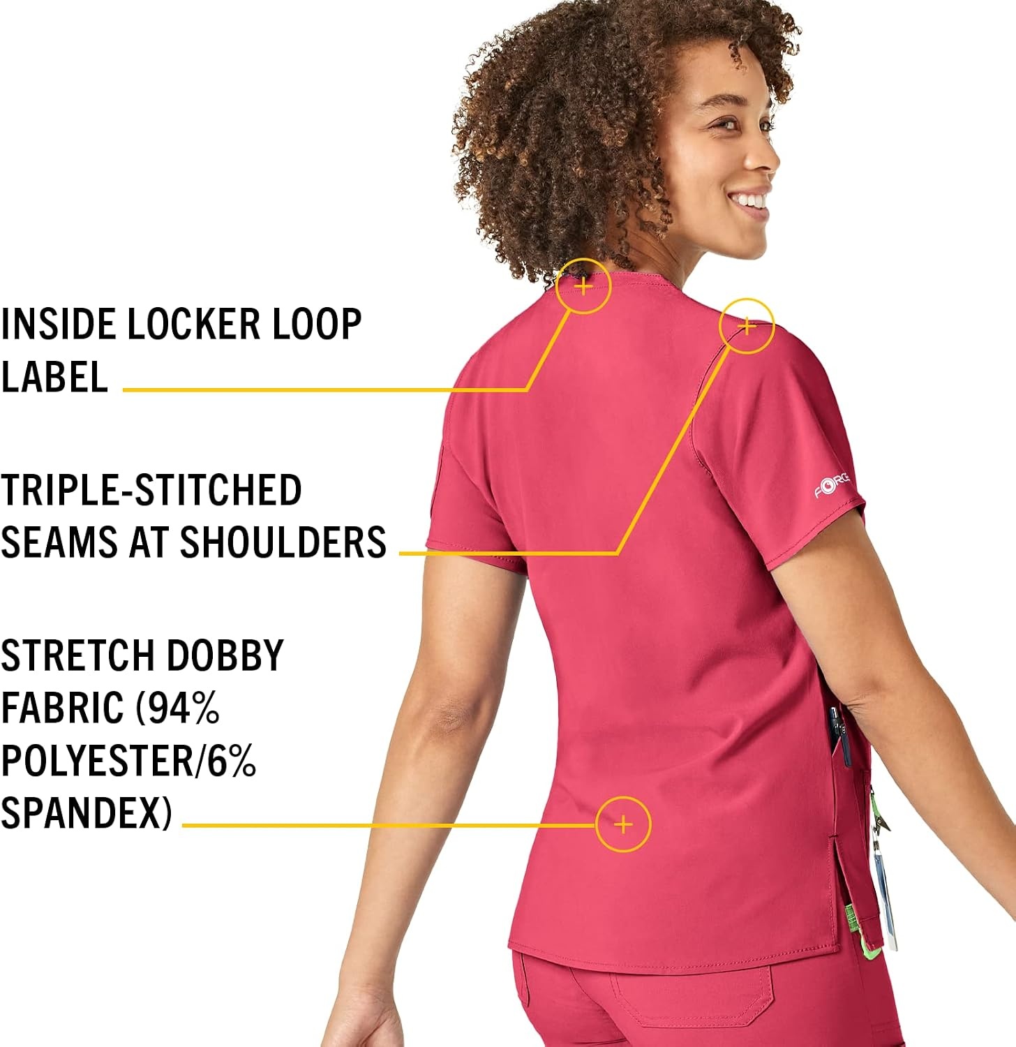 image:imageCarhartt CrossFlex Scrubs for Women VNeck Scrub TopsAzalea