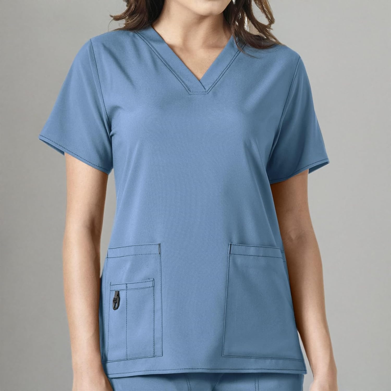 image:imageCarhartt CrossFlex Scrubs for Women VNeck Scrub TopsAzure Blue