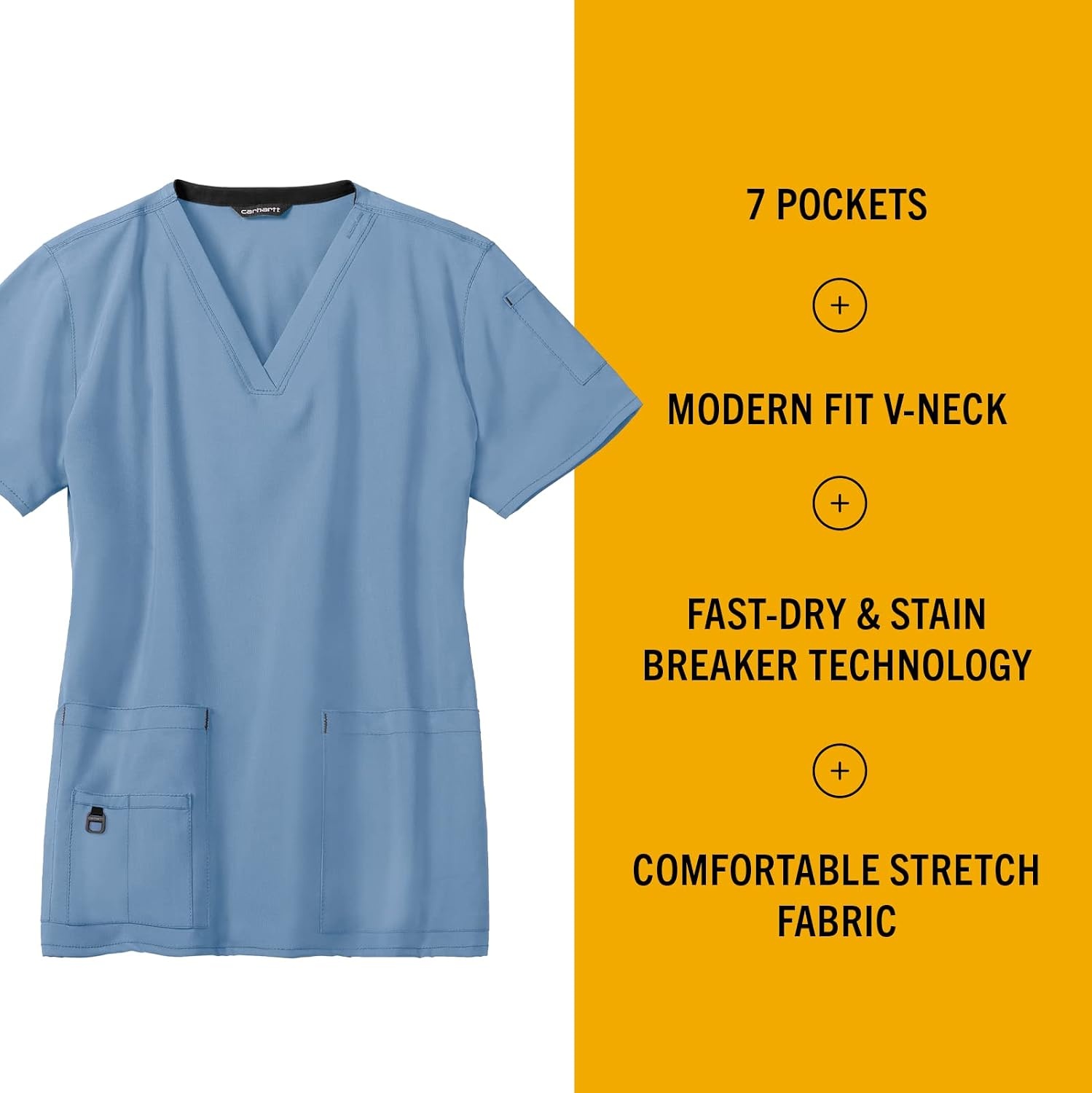 image:imageCarhartt CrossFlex Scrubs for Women VNeck Scrub TopsAzure Blue