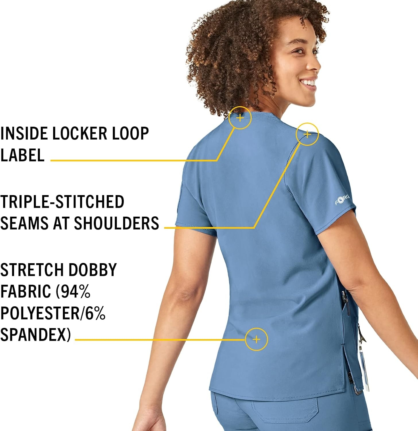 image:imageCarhartt CrossFlex Scrubs for Women VNeck Scrub TopsAzure Blue