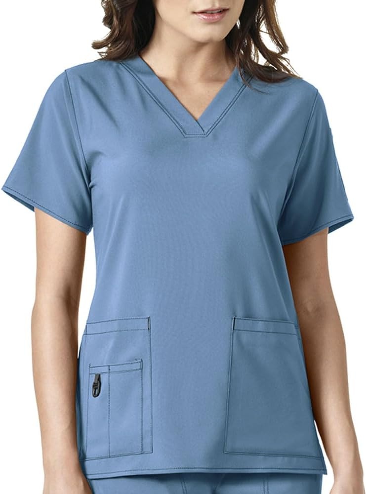 image:imageCarhartt CrossFlex Scrubs for Women VNeck Scrub TopsAzure Blue