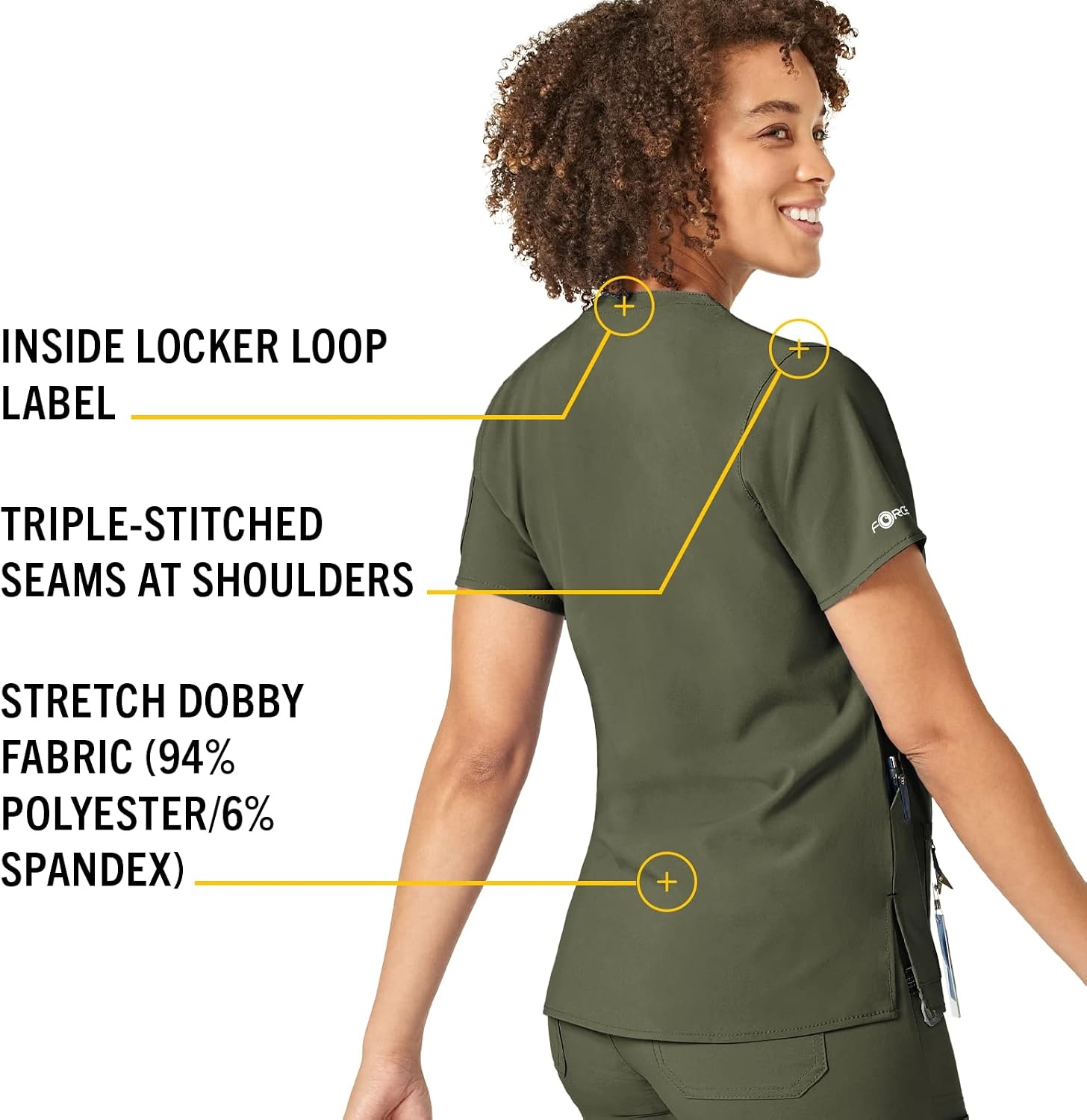 image:imageCarhartt CrossFlex Scrubs for Women VNeck Scrub TopsBasil