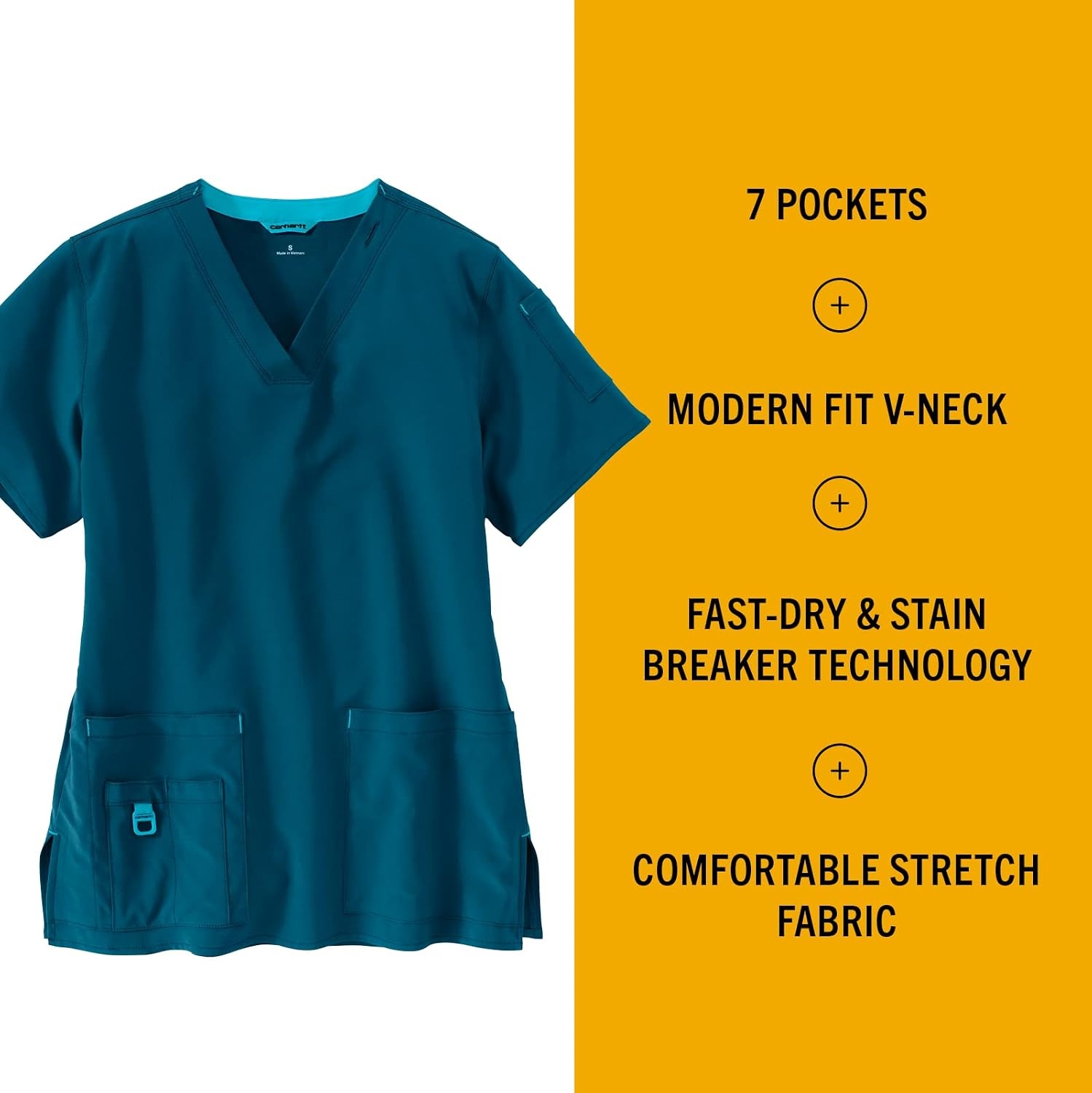 image:imageCarhartt CrossFlex Scrubs for Women VNeck Scrub TopsCaribbean