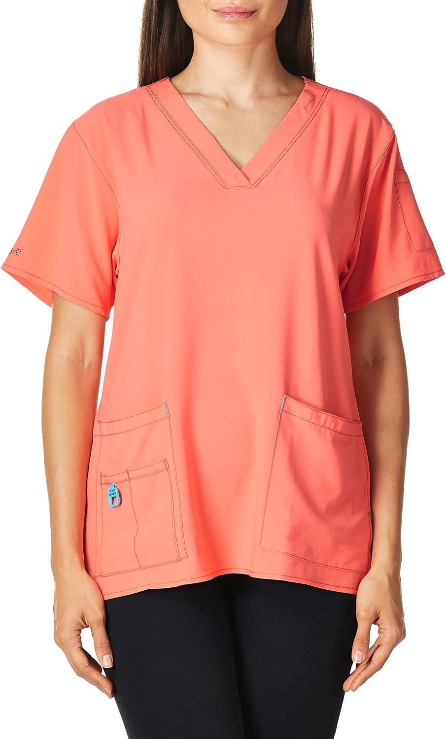 image:imageCarhartt CrossFlex Scrubs for Women VNeck Scrub TopsCoral