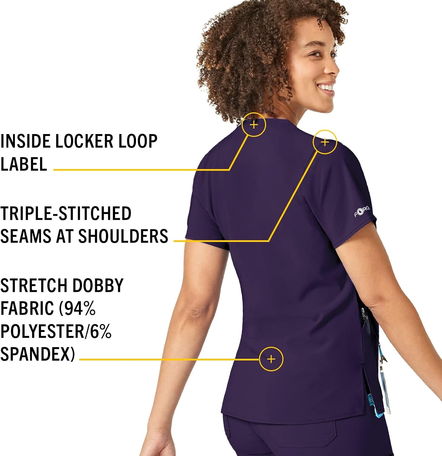image:imageCarhartt CrossFlex Scrubs for Women VNeck Scrub TopsEggplant