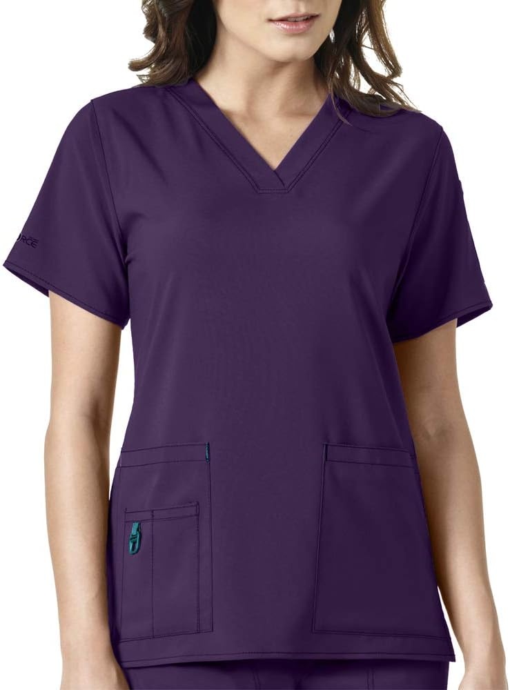 image:imageCarhartt CrossFlex Scrubs for Women VNeck Scrub TopsEggplant