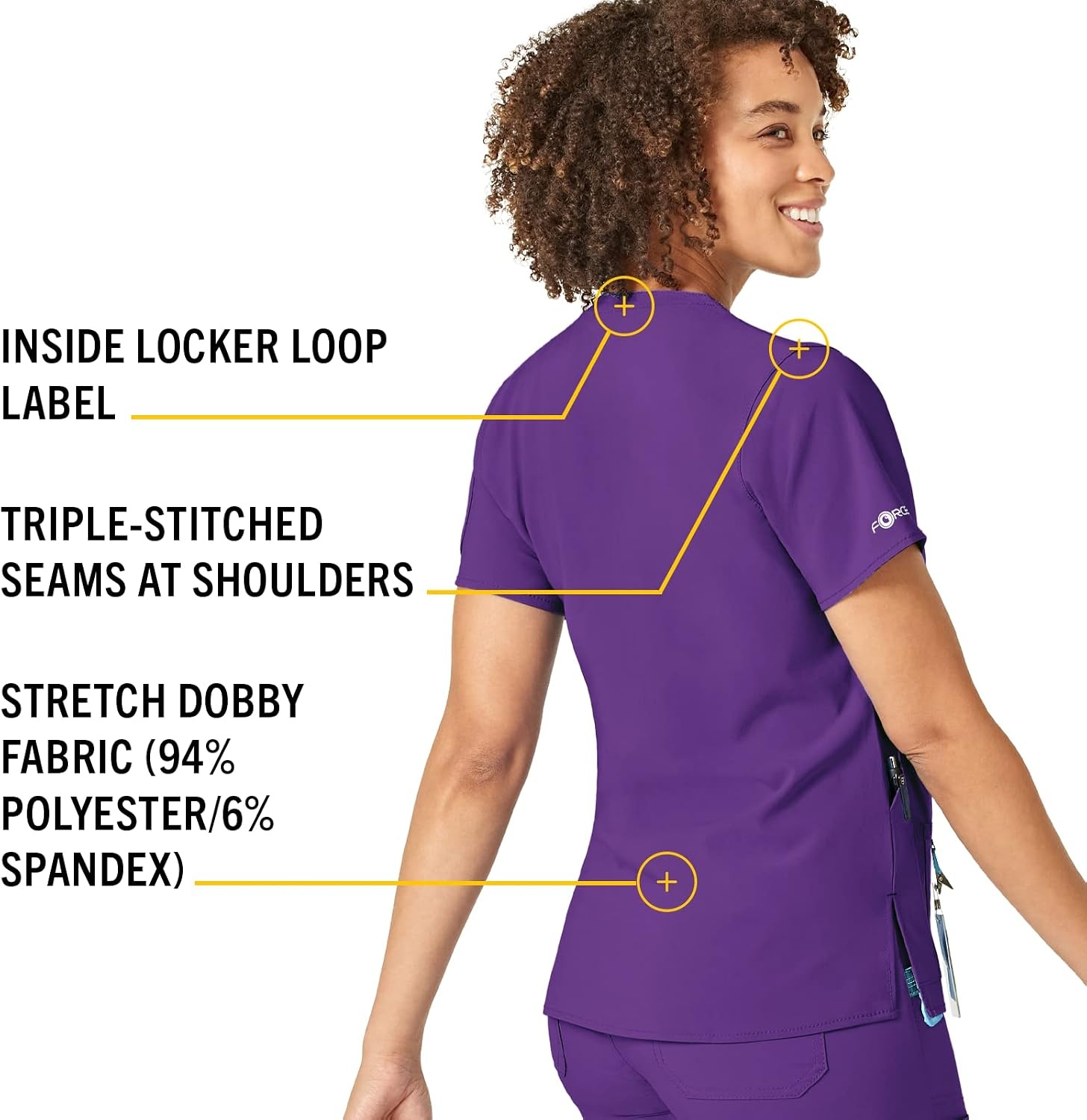 image:imageCarhartt CrossFlex Scrubs for Women VNeck Scrub TopsElectric Violet