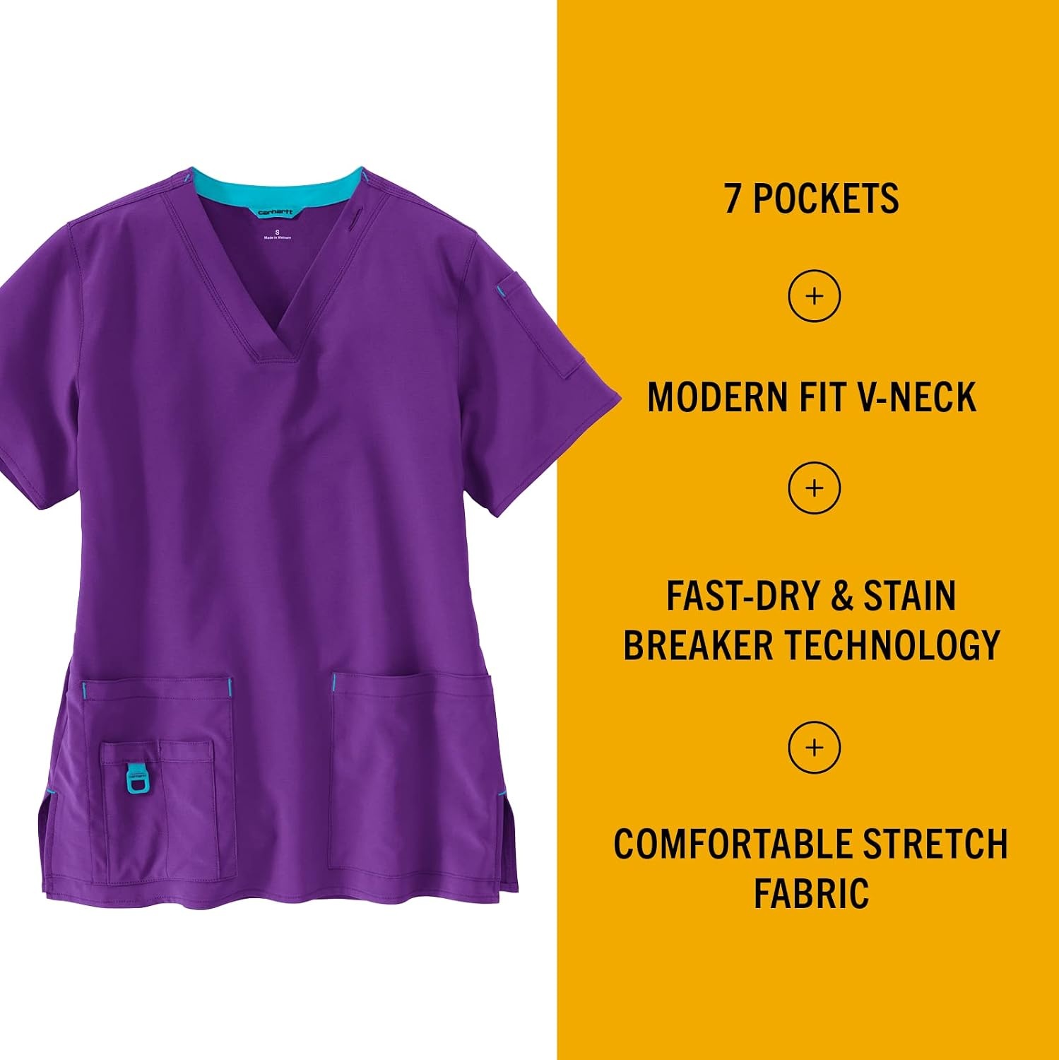 image:imageCarhartt CrossFlex Scrubs for Women VNeck Scrub TopsElectric Violet
