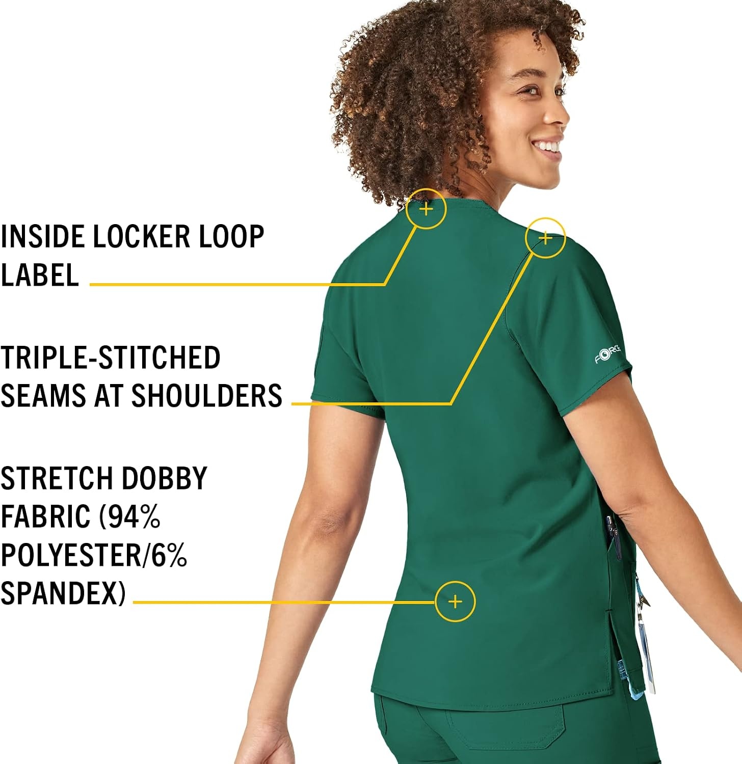 image:imageCarhartt CrossFlex Scrubs for Women VNeck Scrub TopsHunter