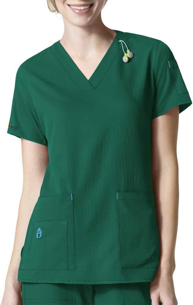 image:imageCarhartt CrossFlex Scrubs for Women VNeck Scrub TopsHunter
