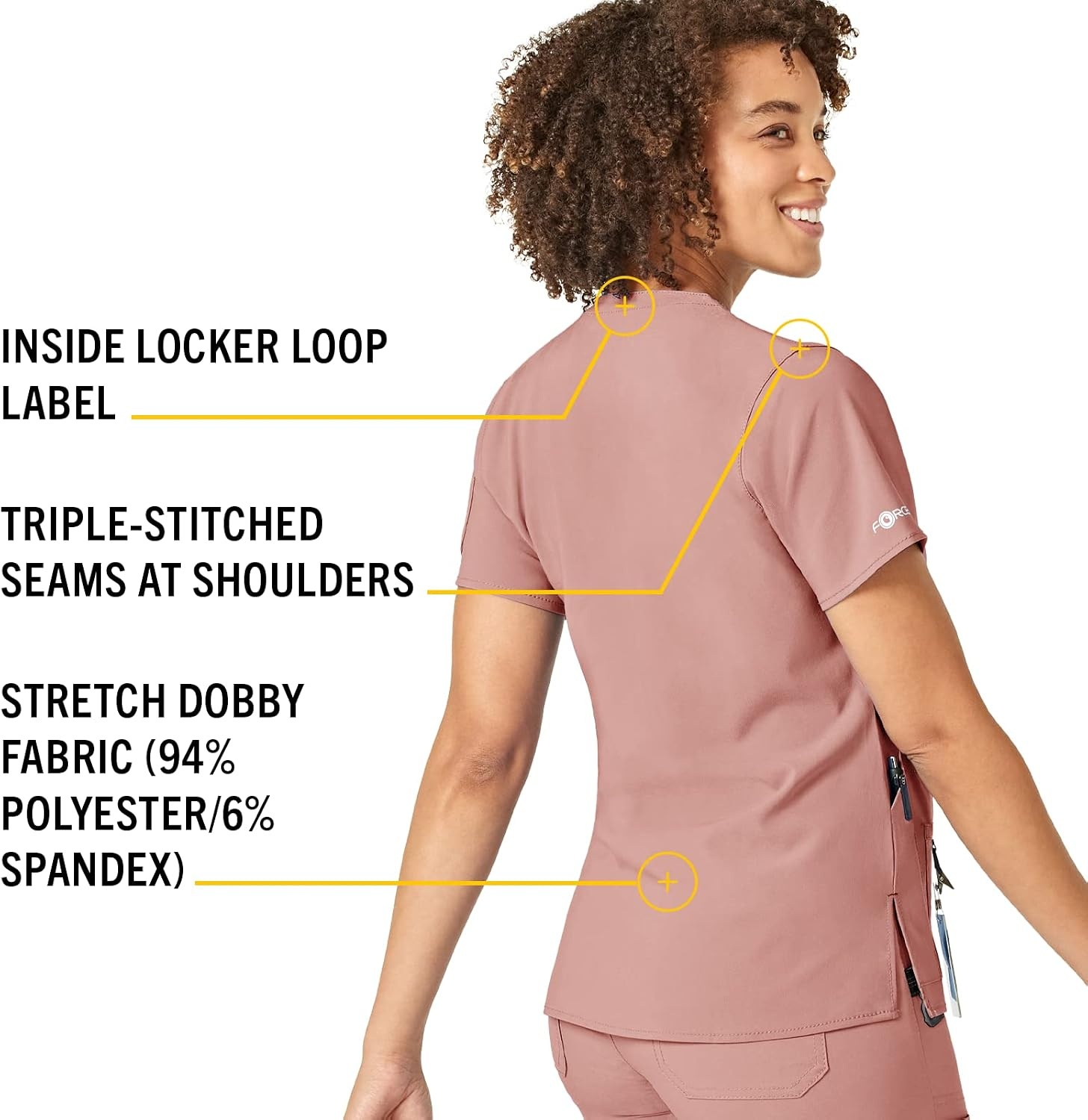 image:imageCarhartt CrossFlex Scrubs for Women VNeck Scrub TopsMauve