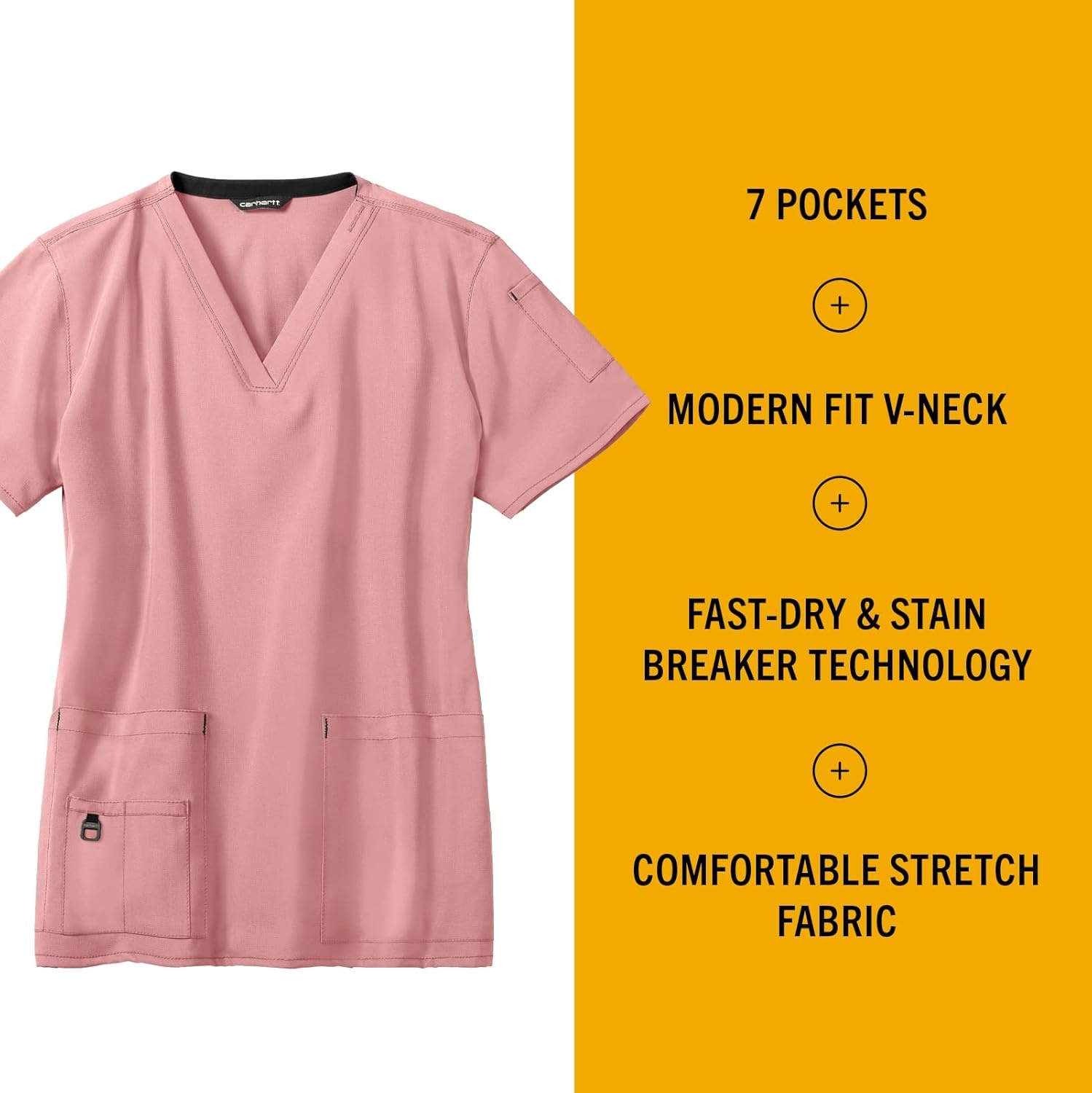 image:imageCarhartt CrossFlex Scrubs for Women VNeck Scrub TopsMauve