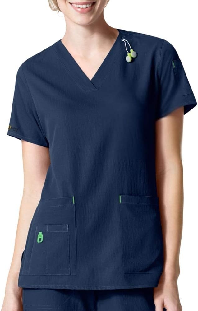 image:imageCarhartt CrossFlex Scrubs for Women VNeck Scrub TopsNavy M