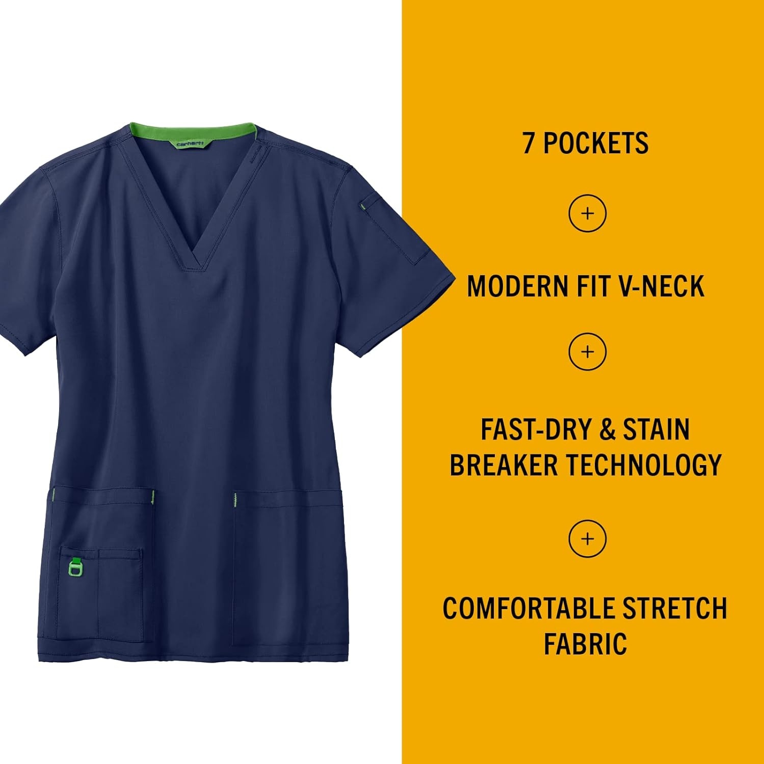 image:imageCarhartt CrossFlex Scrubs for Women VNeck Scrub TopsNavy M