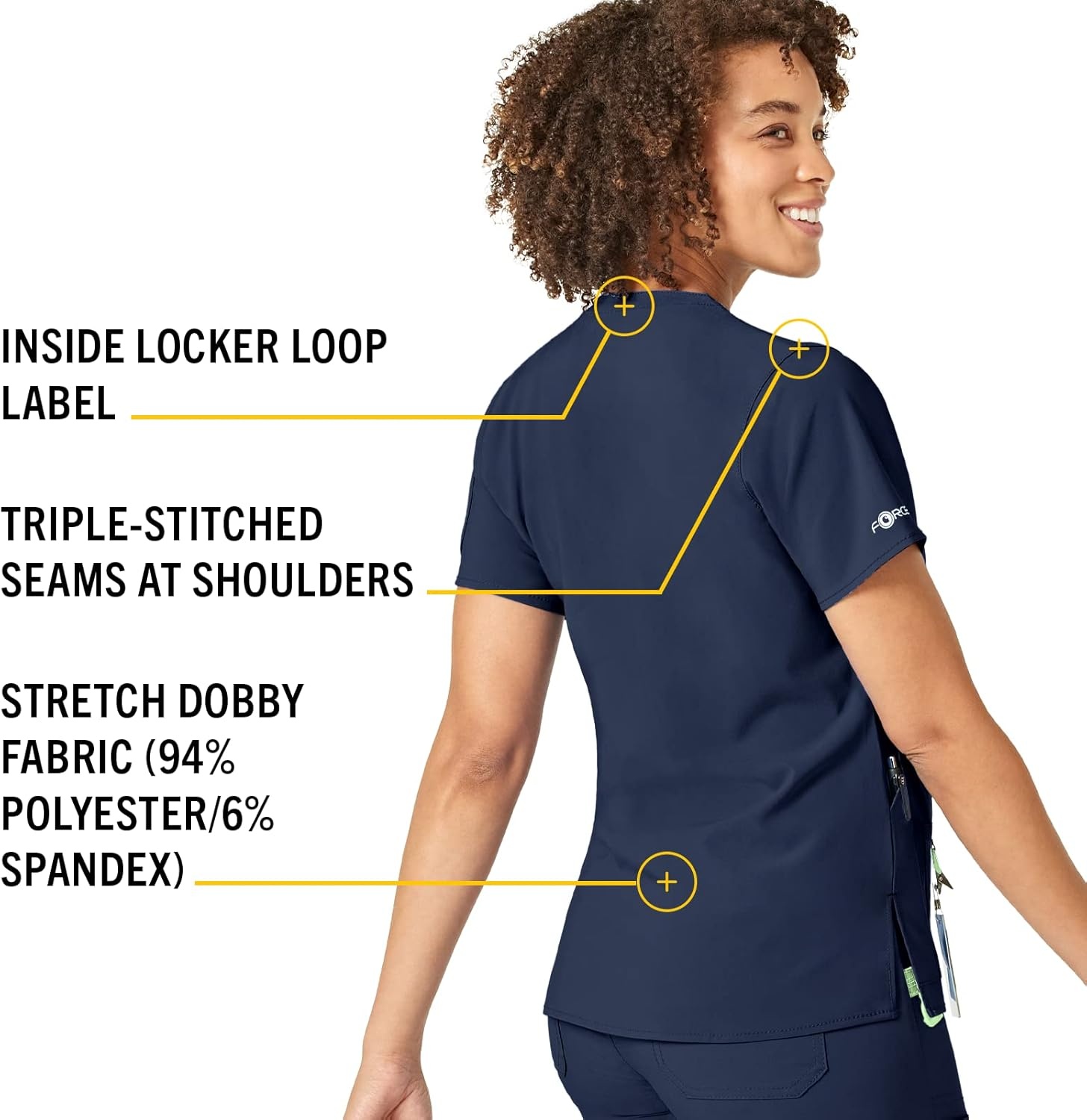 image:imageCarhartt CrossFlex Scrubs for Women VNeck Scrub TopsNavy M