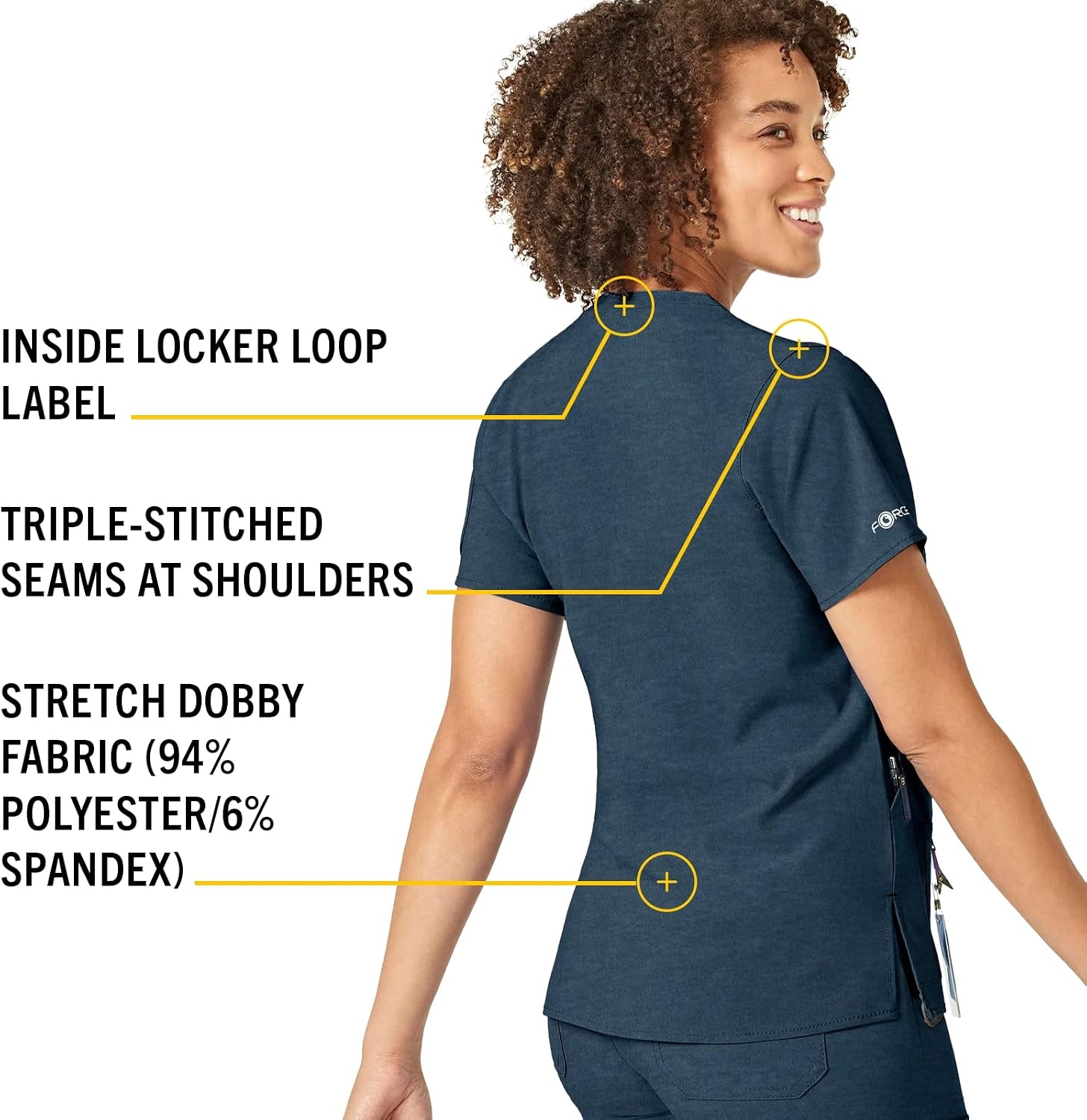 image:imageCarhartt CrossFlex Scrubs for Women VNeck Scrub TopsNavy Heather